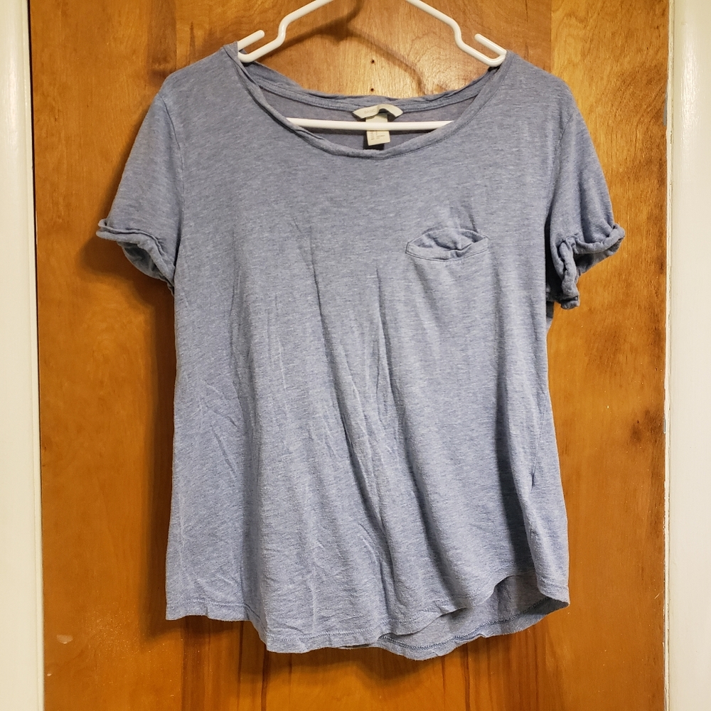 H&M Small Heathered Light Blue Jersey Short Sleeve Tee